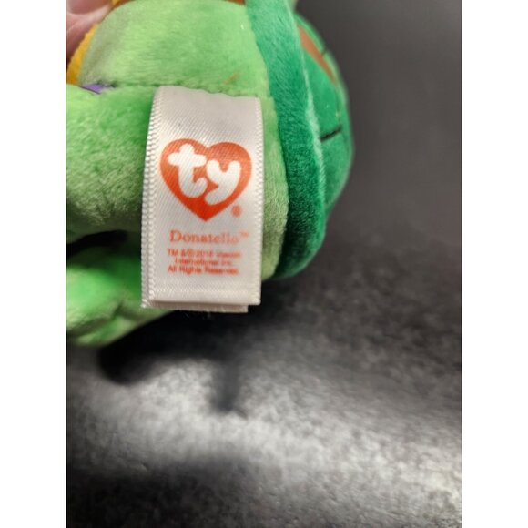 Ty Beanie Babies Donatello Teenage Mutant Ninja Turtles Plush 6" Green & Purple - Picture 8 of 9